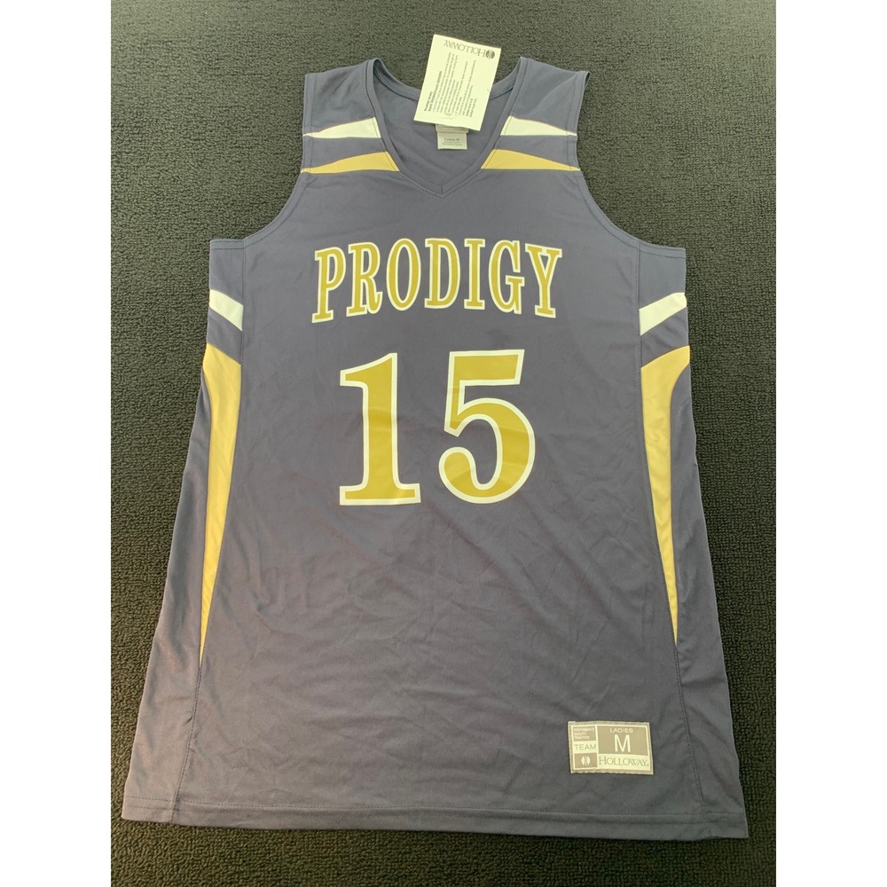 Holloway Prodigy‎ Basketball Jersey Womens Medium M Black Gold White 15